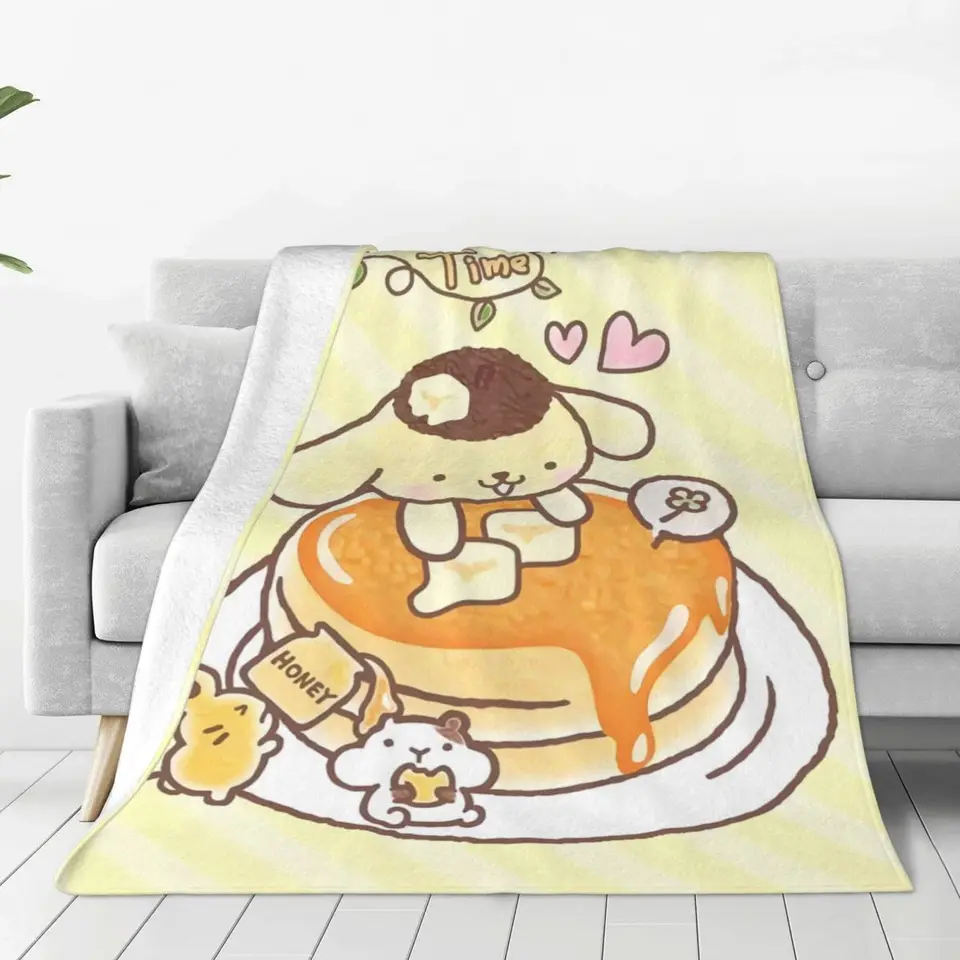 Mäkká prikrývka cestovanie pom pom purin miniso podliatina hody flanel lôžko pre obývaciu izbu vtipná pohovka posteľ