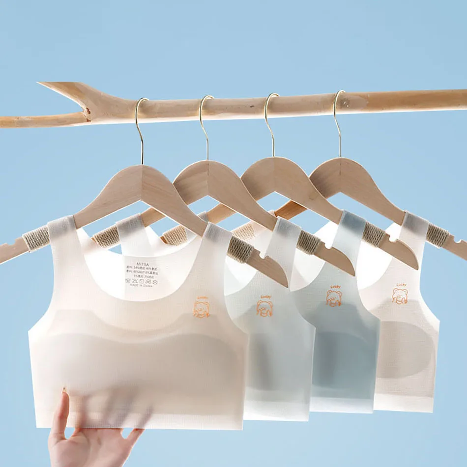 Mäkké a diskrétne vývojové obdobie Tween dievčatá Camisoles Bralety s vstavanými pohármi