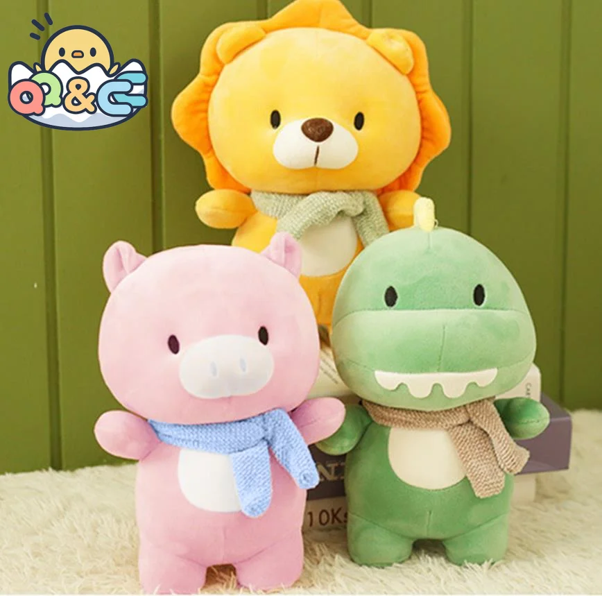 Mäkké kawaii plnené plyšové hračky dekorácie Zvieratá Hray lev hippo dinosaurus vankúš pre deti pre deti vianočný darček vianočný darček vianočný darček
