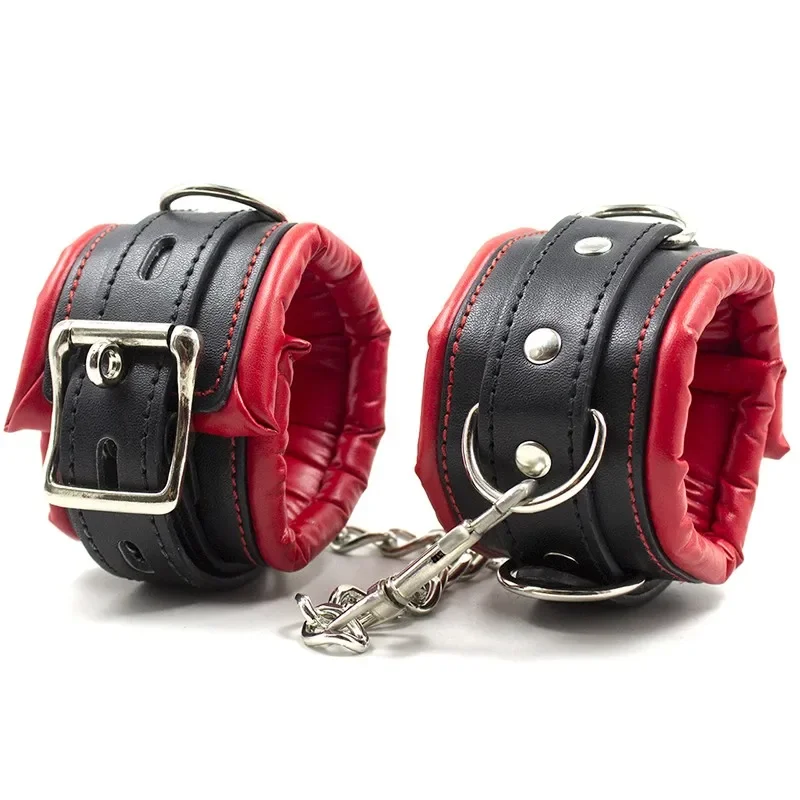 Mäkké nastaviteľné kožené špongie Pužné putá členkových manžety SM SM Bondage Obmedzenia Nastavte fetiš sexuálne polohy pomoc cosplay otrokové stopy