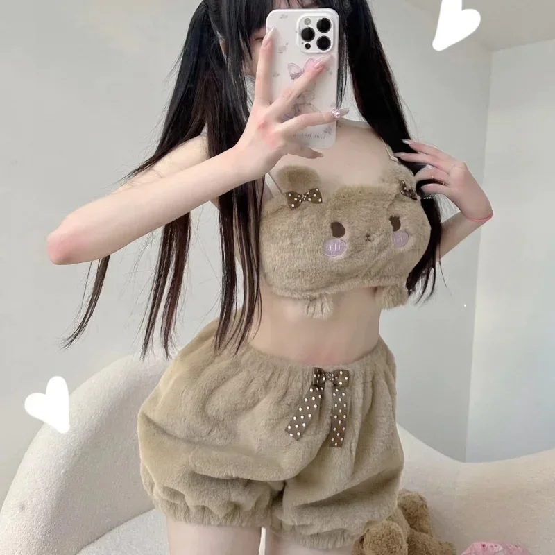 Mäkké plyšové spodné prádlo lolita karikatúra podprsenka NAD Set Pumpkin Panty Japanese Kawaii School Girl Push Up Bras spodná bielizeň Inwtree222