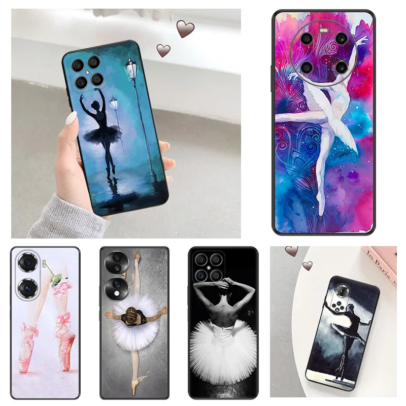 Mäkké puzdro na telefónne telefóny pre česť x7b x6 70 90 x8 b x9a x9b Magic5 Pro x8a x6a Elegantné baletné dievča Pixel 8a 7a 6a 6 7 8 kryt