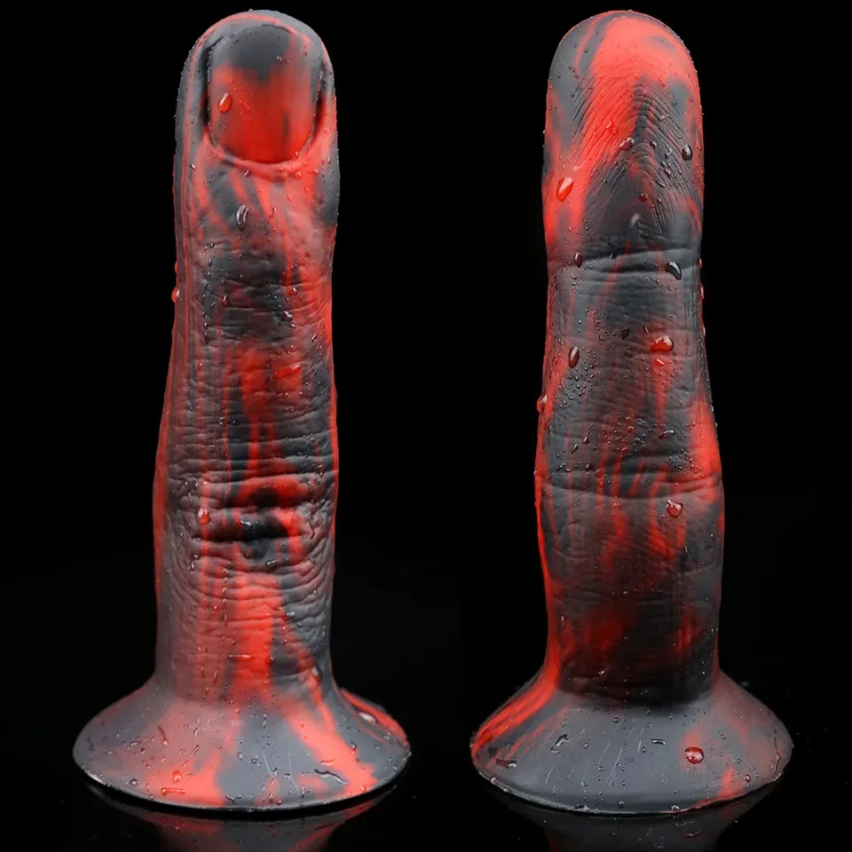 Mäkké realistické hračky s penisom Prietokovo flexibilné flexibilné čierne červený tvar Tvar mimozemšťanov dildos prostaty masážne sexuálne hračky pre ženy