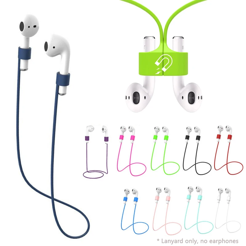 Mäkké silikónové anti -stratené slúchadlá magnetického lana pre Apple Airpods 2 1 3 Air Spods Pro Bluetooth bezdrôtové slúchadlá slúchadlá