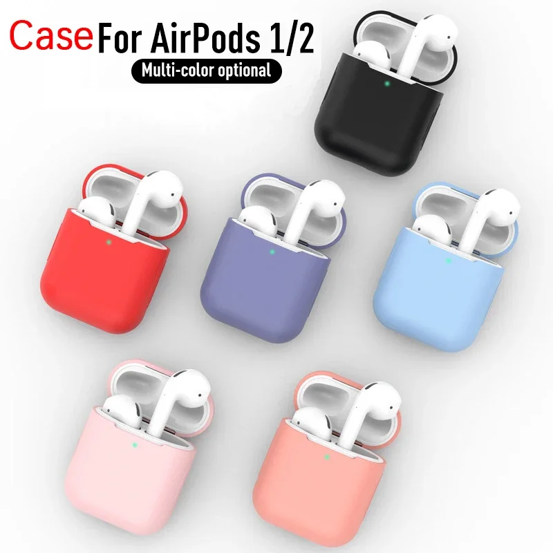 Mäkké silikónové puzdro pre AirPods 1/2 ochranné bluetooth kompatibilné bezdrôtové puzdro pre slúchadlá
