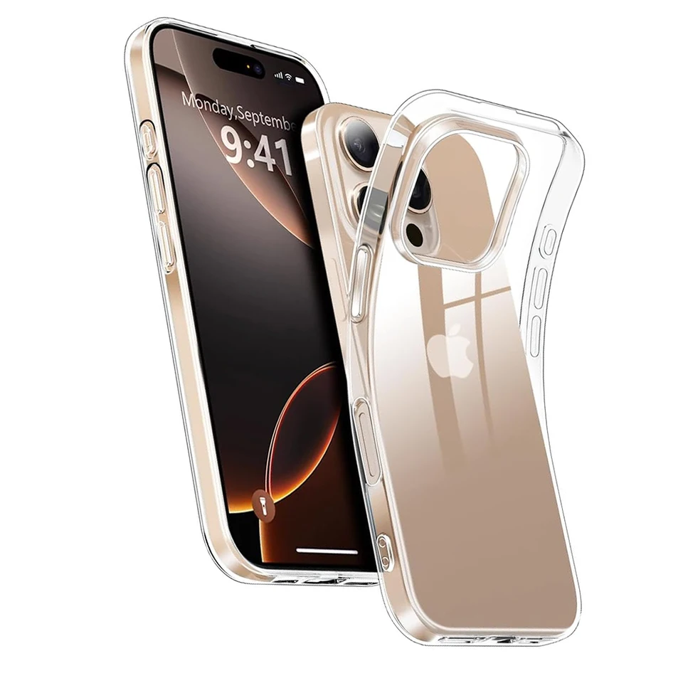 Mäkké silikónové puzdro pre iPhone 16 Pro Max tenké čisté zadné kryt