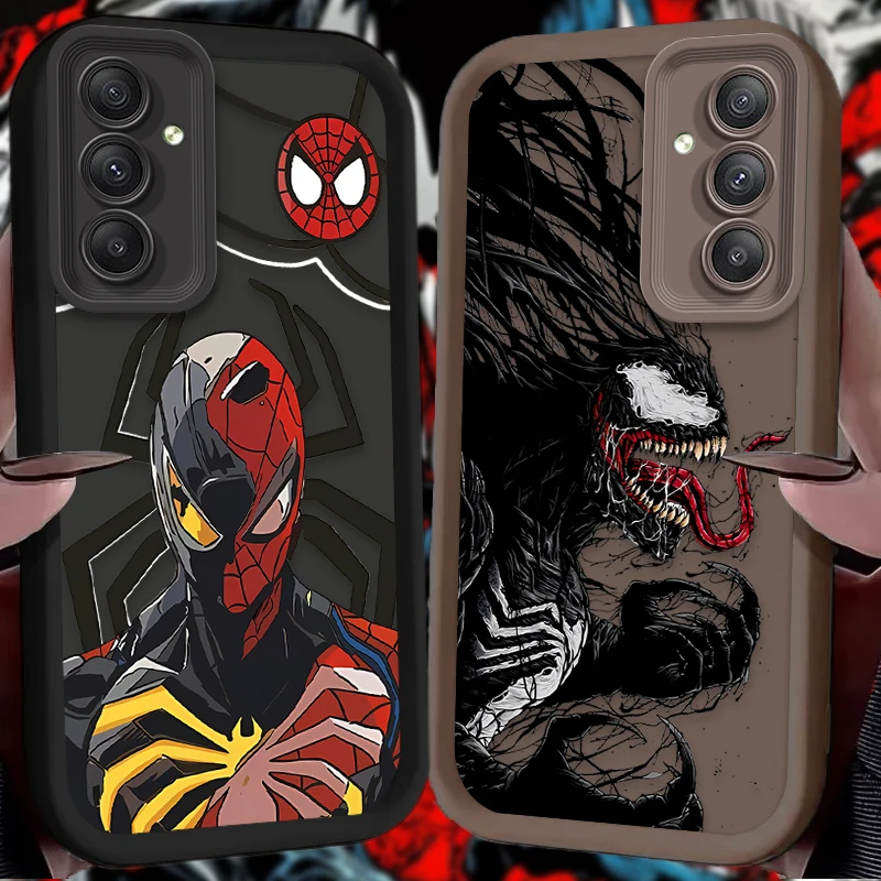 Mäkké silikónové puzdro pre Samsung Galaxy S25 S24 S23 Ultra S22 S21 plus Fe 5G A54 A34 A14 A73 A53 A33 5G Venom Spider Man Marvel Marvel