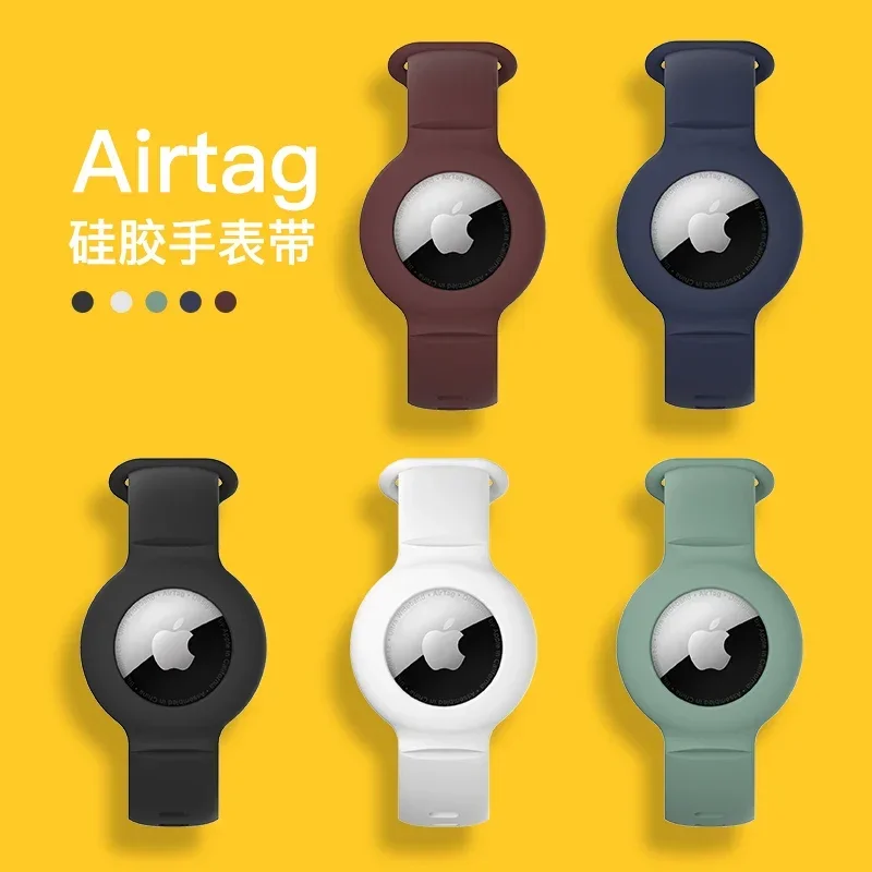 Mäkké silikónové pásy+puzdro pre Apple Airtags remienok proti štrbine ľahké jemné ochranné pokožky