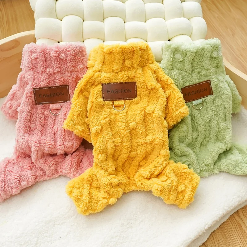 Mäkké teplé fleece ps pyžamy kawaii pre psie kombinézy zimné šteniatko móda Móda mačacie kombinézy