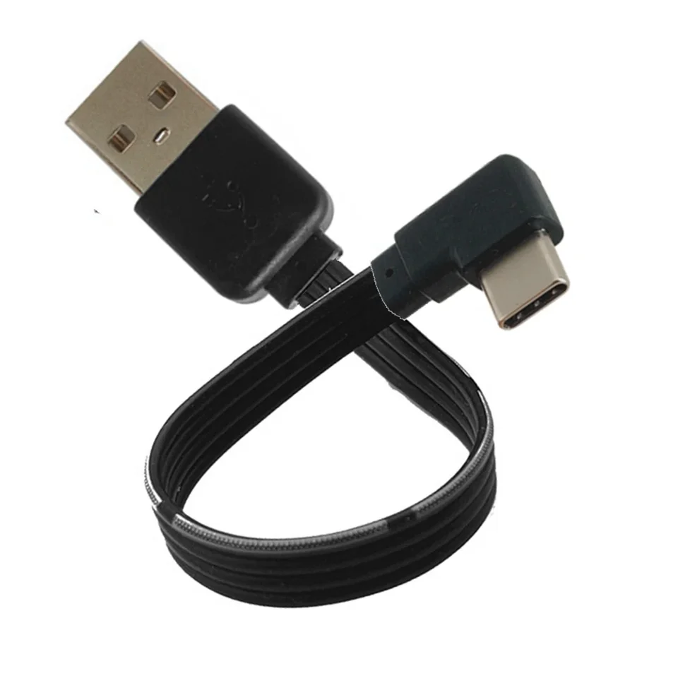 Mäkký 0,2 metrov 20 cm Krátky kábel typu USB C pravý uhol 90 ° USB A-Type na nabíjačku prevodníka Convertor Converter Converter