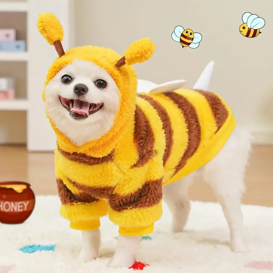 Mäkký a teplý usmievavý psí zimný oblek malý a stredne psom oblečenie Pet Puppy Hoodie Pet Clothing