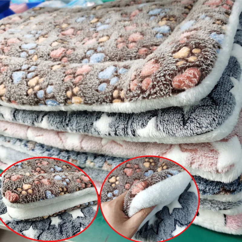 Mäkký flanel Zhustený maznáčik mäkký fleece podložka domáce zviera prikrývku podložka pre šteňa psa mačaca pohovka vankúšik domáci koberec udržiavajte teplý spánok
