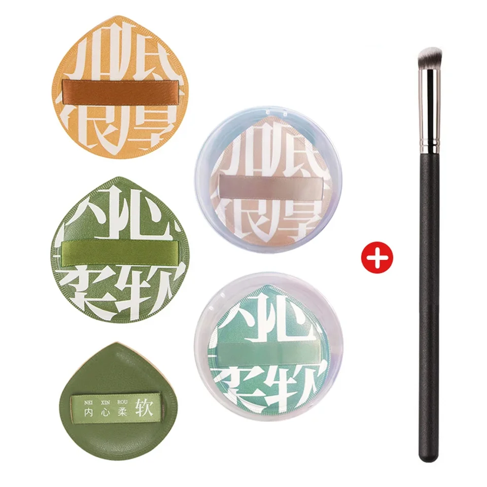 Mäkký make -up špongia set concealer kefka xl práškový obláčik s úložným boxom Dámsky kozmetický vankúšový vankúš Puff make -up prízvku