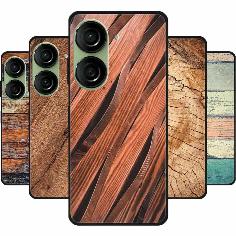 Mäkký módny kryt pre asus zenfone 10 puzdro Silikón drevený vzor TPU zadné puzdrá pre krycí kryt asus zenfone10 chráni telefón s telefónom