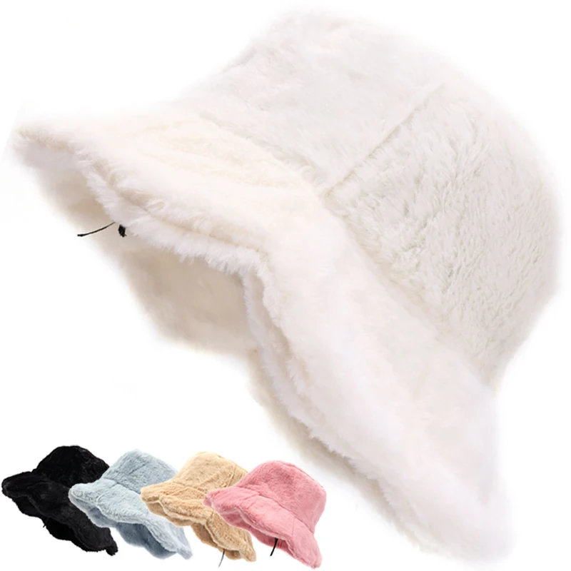 Mäkký nadýchaný suplackú čiapku Plush Lotus Leaf Winter Watter Rybár klobúk Dievča