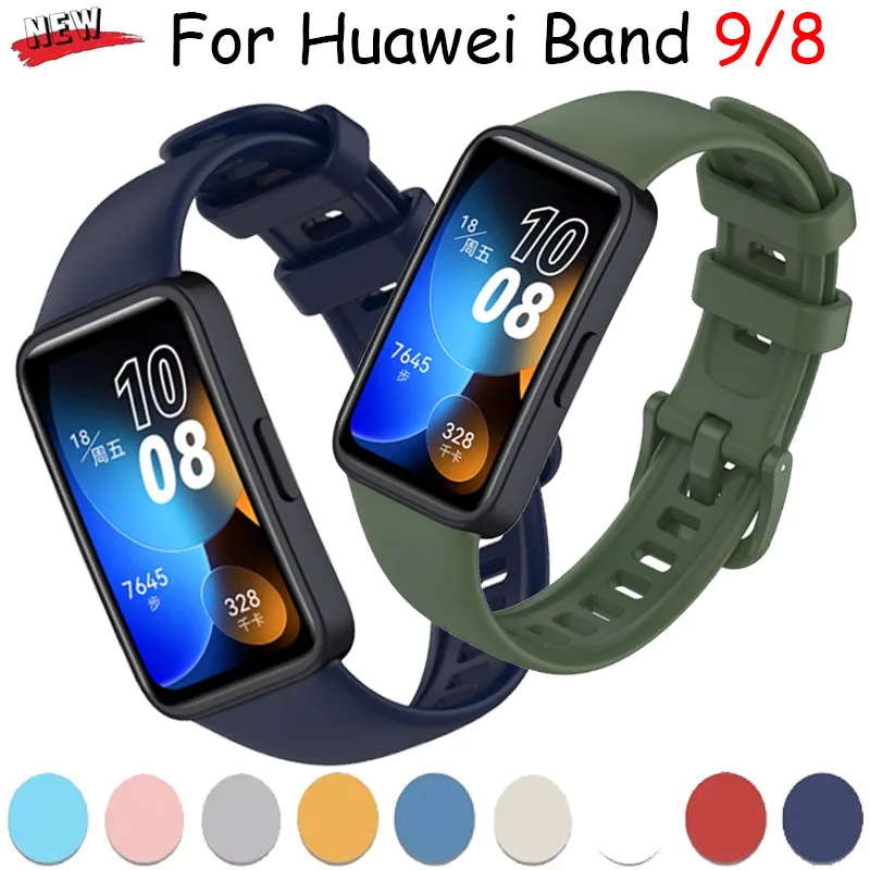 Mäkký oficiálny silikónový remienok pre Huawei Band 9/8 Belt Smartwatch Náhradné náramky náramok náramok Huawei Band 9 Correa