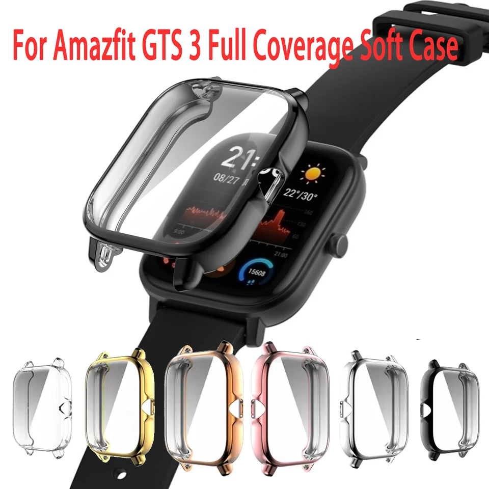 Mäkký puzdro TPU pre AmazFit GTS 3 2 2E Ochranné obalové obaly na nárazník nárazníka proti štrbine pre Huami AmazFit GTS3 GTS2 2E