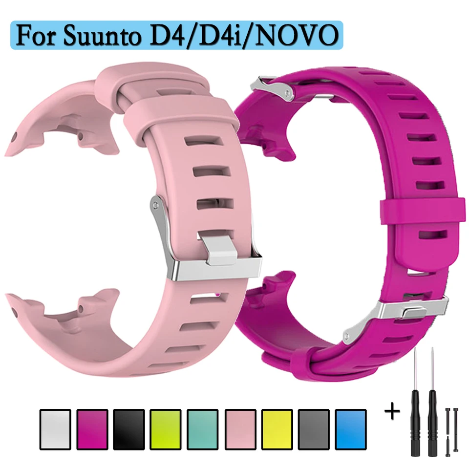Mäkký silikónový náhradný hodinkový remienok pre Suunto D4 Smart Watch Band náramok pre Suunto D4i Novo Dive Sport náramok s nástrojom