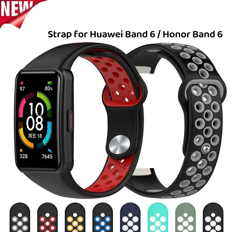 Mäkký silikónový remienok pre Huawei Band 6 Dual Colors Smart Watch Wrictband Sport TPU Náramok pre cti 6/7 remienok