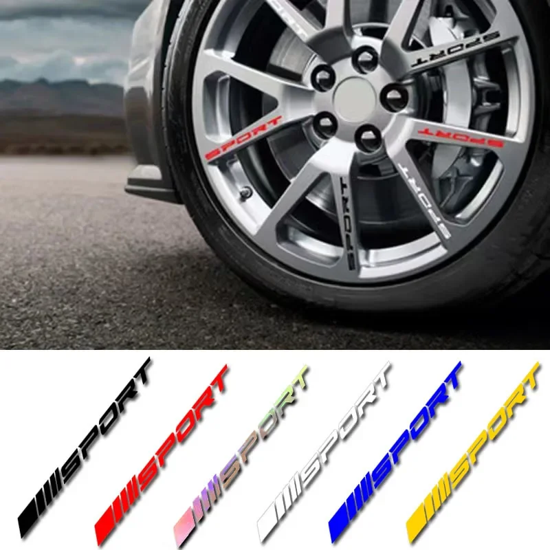 Móda 4pc nálepky na autá kolesá ráfiky športové preteky DIY prúžky dekoratívne nálepky znak automobil