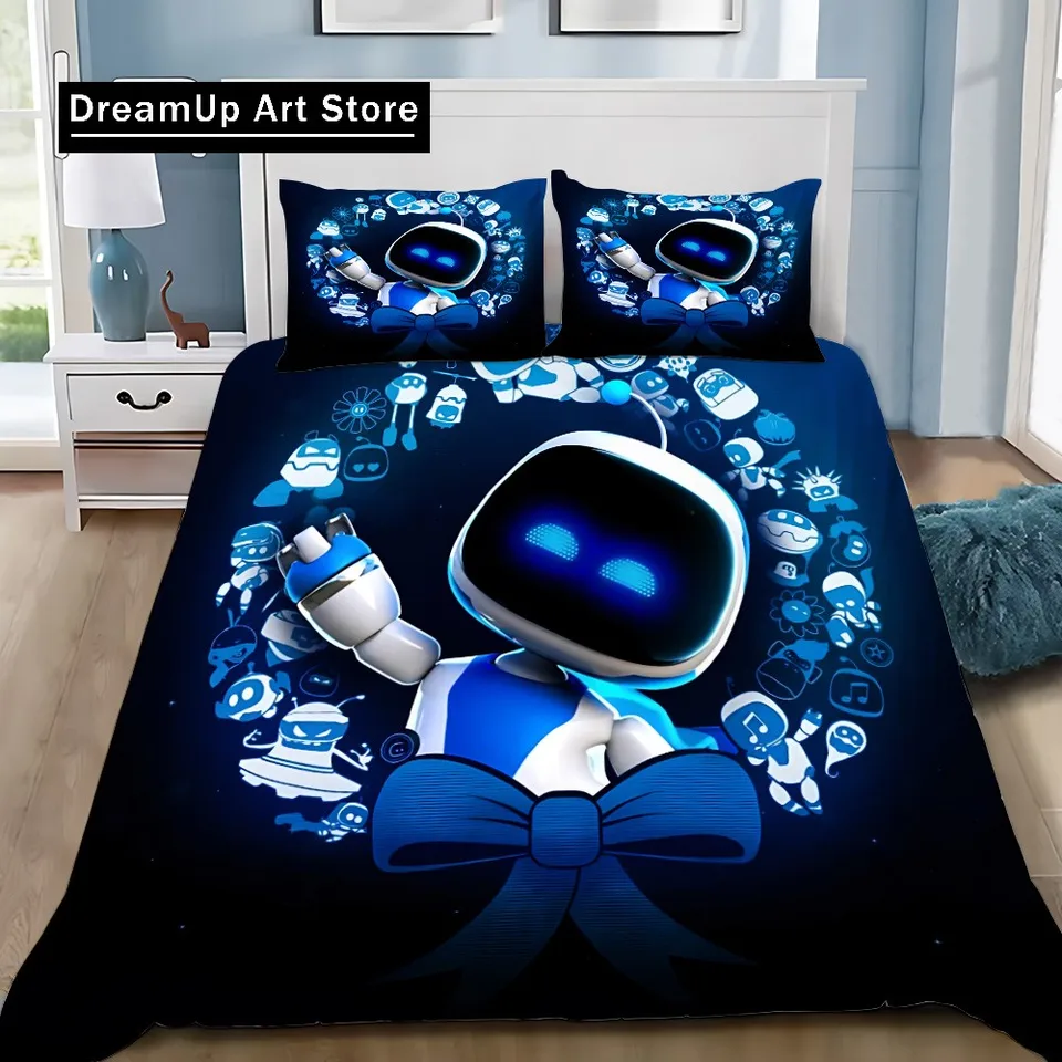 Móda A-astro bot game tlačená podstielka set chlapci dievčatá Dievčatá dvojča kráľovnej veľkosti kŕče obliečky na obliečka na vankúš