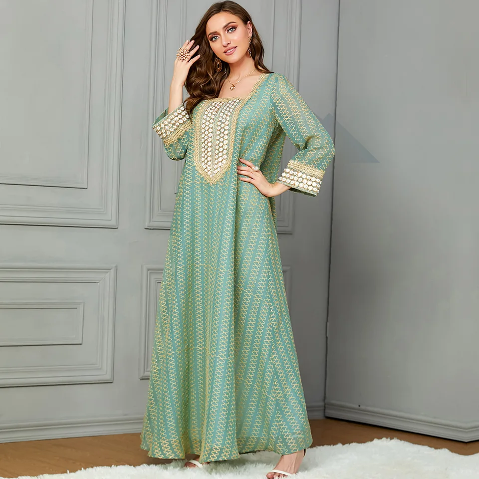 Móda arabské elegantné moslimské šaty rúcho longe femme Musulman Dubai Abaya Kaftan Turecko Islam moslim Abayas pre ženy Caftan