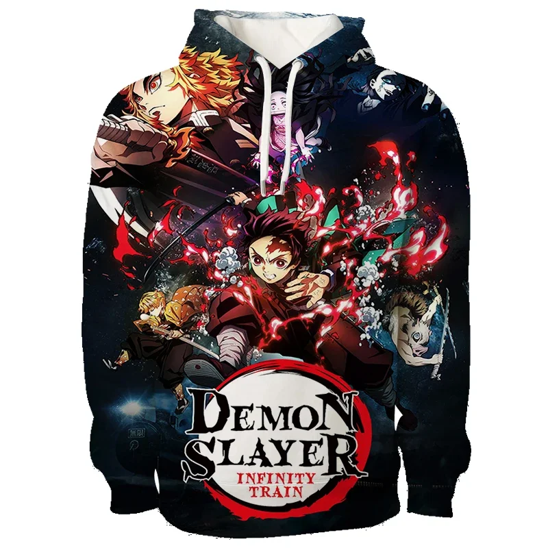 Móda démon Slayer mikina anime mikina muži uvoľnené príležitostné mikiny 3D tlač s dlhým rukávom pullover Teenager oblečenie 2024 jeseň