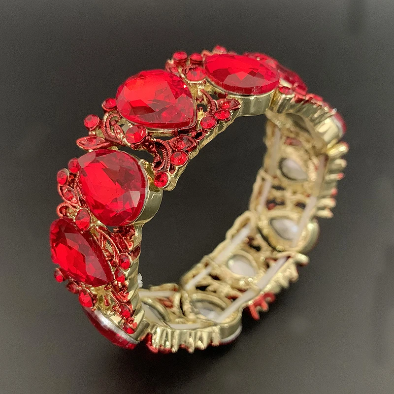 Móda nová lesklá vodná voda Crystal Cuff náramky natiahnuté náramky pre ženy svadobný svadobný náramok