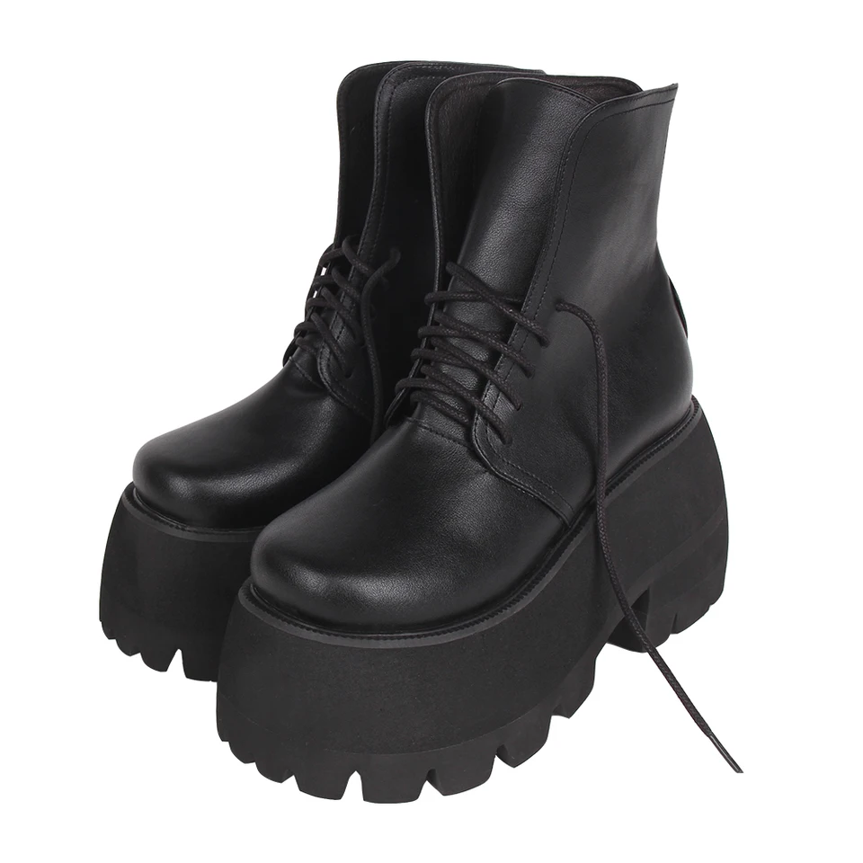 Móda nové ručne vyrábané ženy Motocykel cool punk členkové topánky Lady krátke topánky žena gotické vysoké podpätky pumpy pumpy 34-41 10 cm 8353