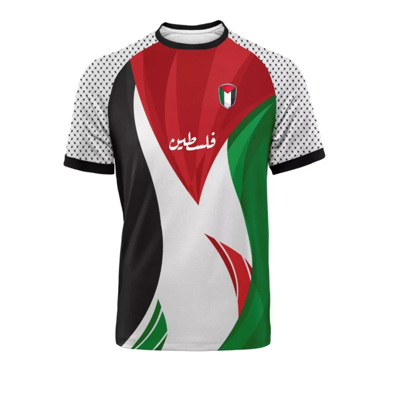 Móda Palestína vlajka futbalové tričká letné ležérne 3D tlačené pánske pánske športové drese voľný o krk rýchle suché priedušné odpaliská vrcholy