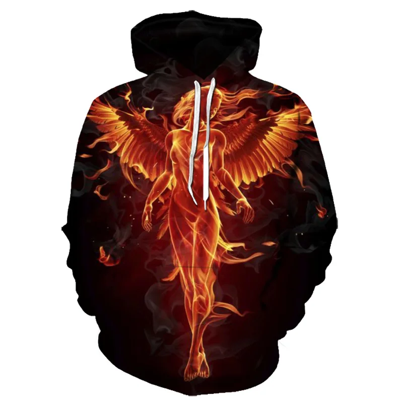 Móda Phoenix mikiny zviera 3d tlač Pen Ženy Men Men Streetwear s dlhým rukávom Mikiny s kapucňou s kapucňami
