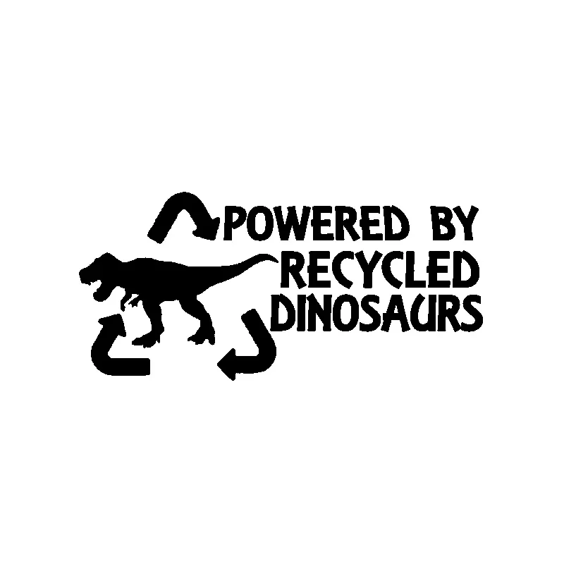 Móda poháňaná recyklovanými dinosaurami nálepka čierna strieborná nálepka vinyl 18 cm*8,4 cm