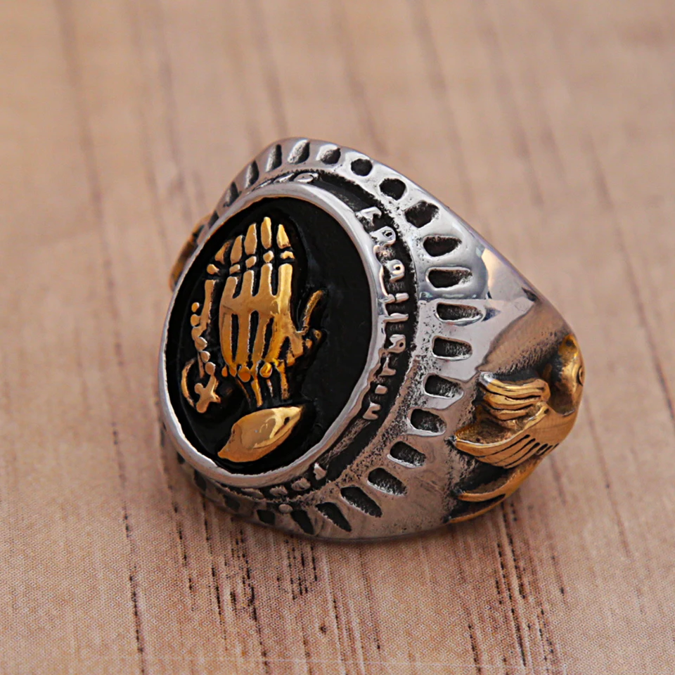 Móda retro kresťanská Panna Panna Modlitebná modlitebná punk punk z nehrdzavejúcej ocele Peace Logo Ring Motocykel Amulet šperky Veľkoobchod