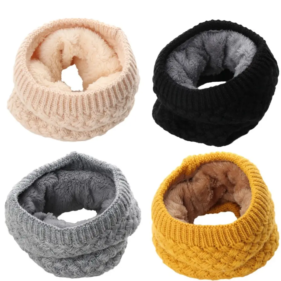 Móda zima teplý kefovaný pletený krk Omerajkovaný kruh choďte von Wraw Cowl Loop Snood šál vonkajší lyžiarsky lezecký šál pre mužov