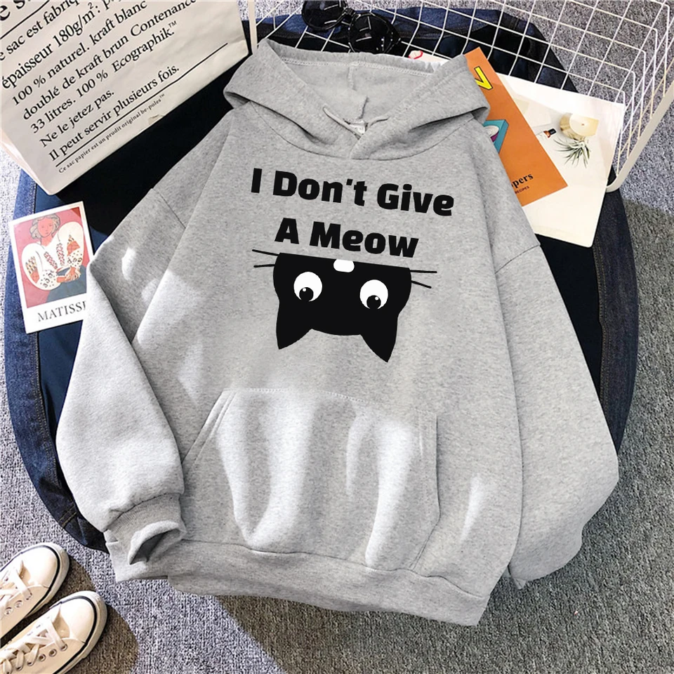 Módna a pohodlná mikina Nedávam mikinu Majsture Meow Black Cat Hoodie Dámska mikina mikiny.