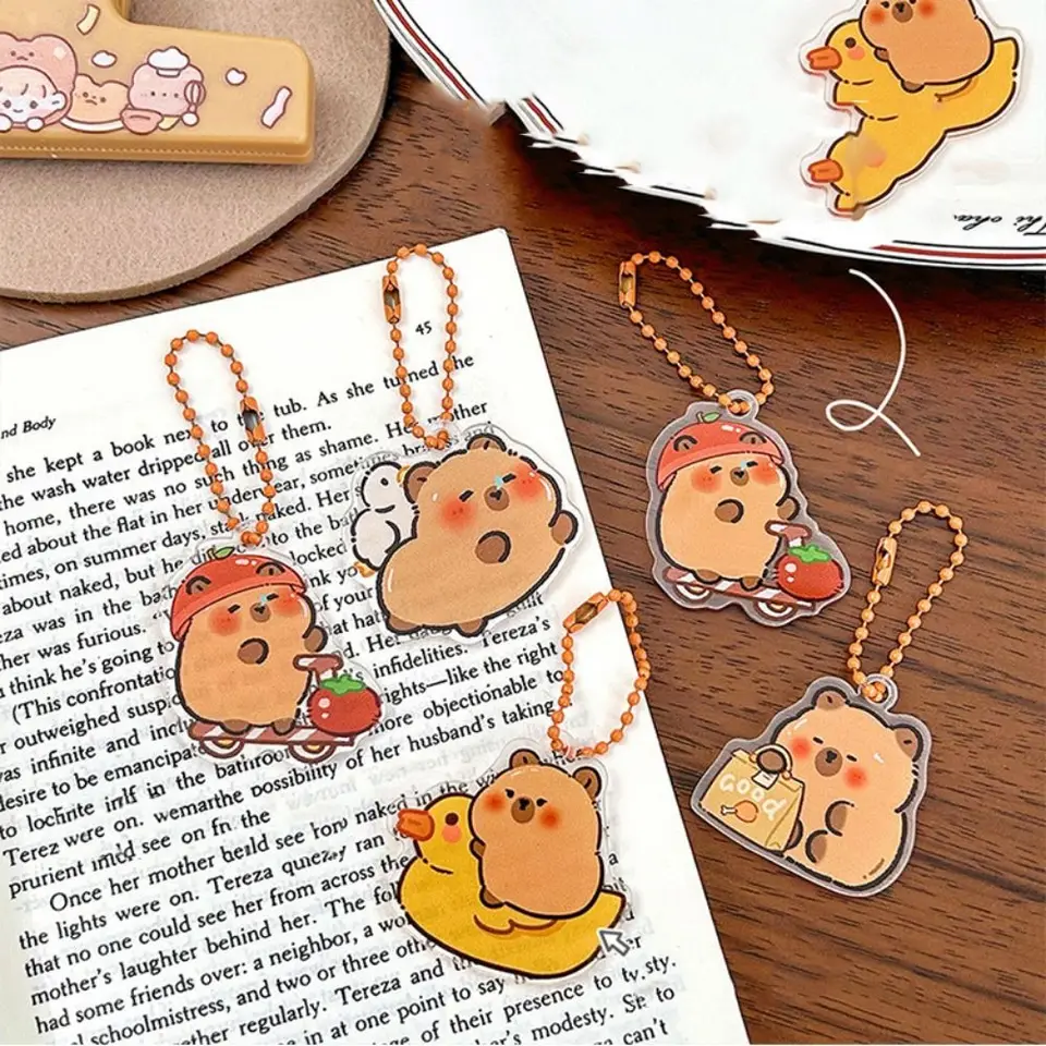 Módna akrylácia CapYbara akrylová kľúče vtipná roztomilá kapibara taška zavesenie karikatúry kreatívna cabara prívesok unisex