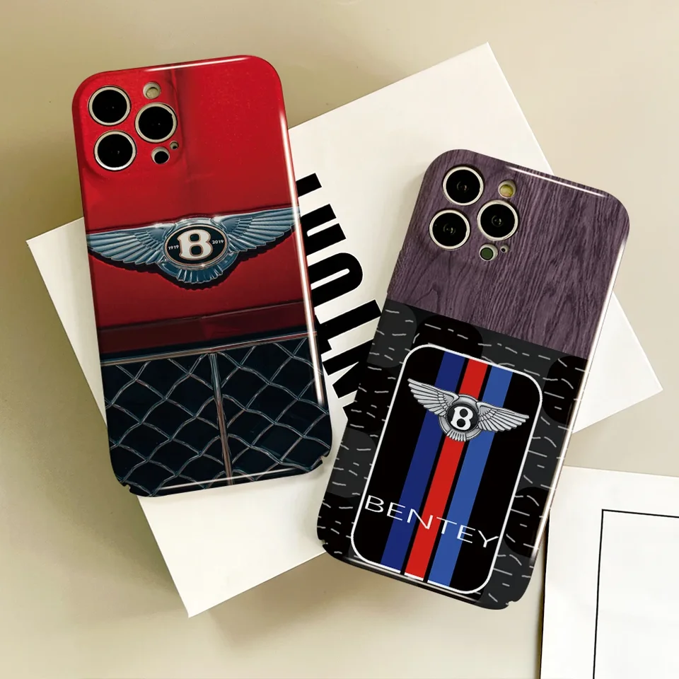 Módna b-bentley m-Motors telefónny puzdro pre iPhone 16 15 14 13 12 11 plus Pro Max Mini Glossy HD Hard Cover Film Shell