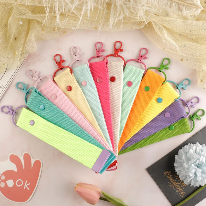 Módna bavlna Keychain Lanyard Car Key Canvas Strap Keyring Schoolback batoh batohový prívesok kľúča retiazky zápästia zápästia