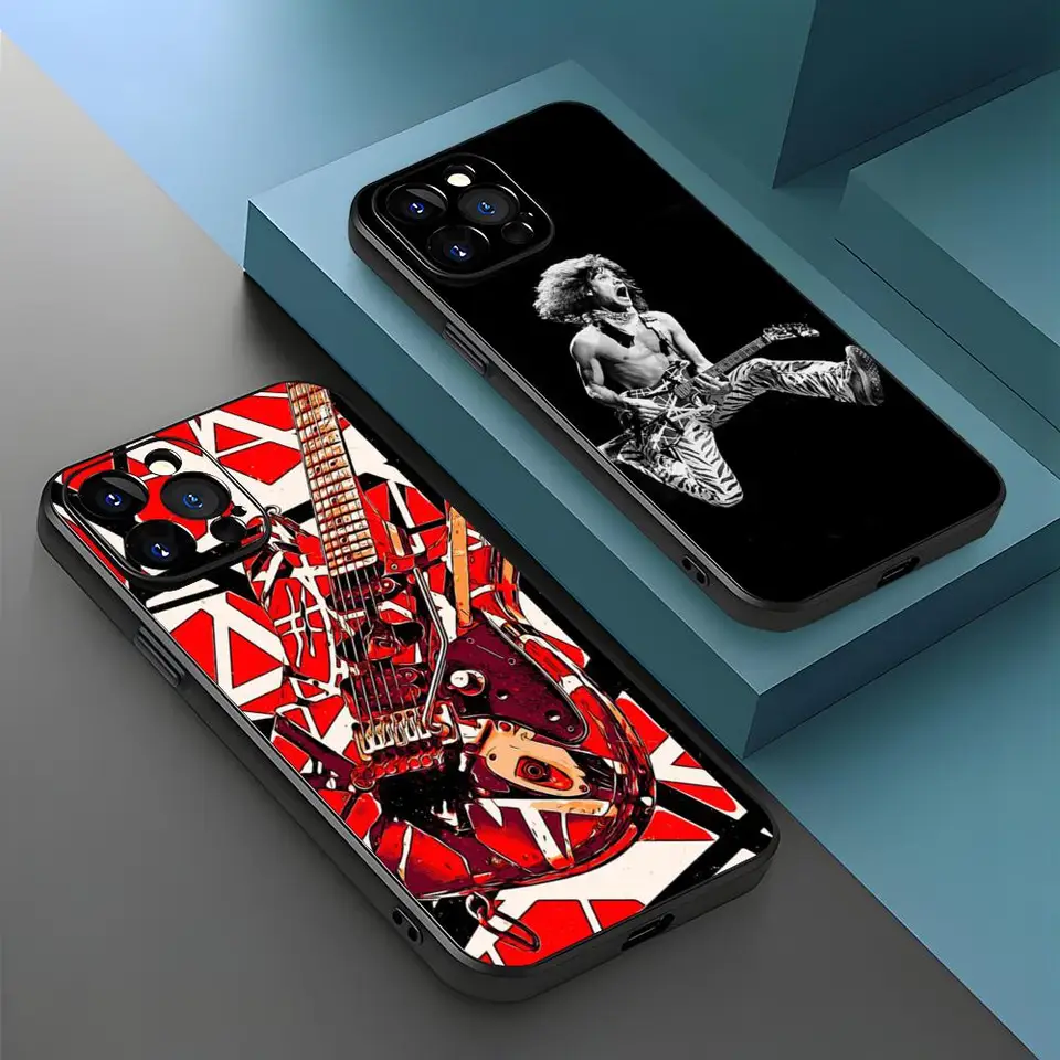 Módna gitara Eddie Van Halen telefónny puzdro pre iPhone 16 15 14 13 12 11 x xr xs 8 plus mini pro max