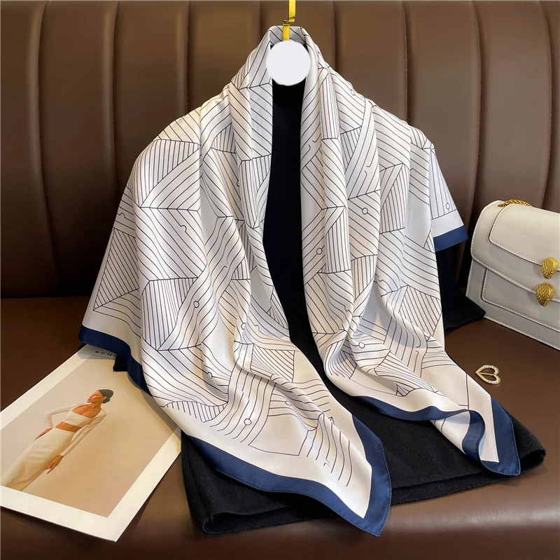 Módna jarná a letná dizajn Twill hodvábny šál heseckerchief Ženy šál zabalenie vlasov ruka vrecko ženský hidžáb echarpe bandana