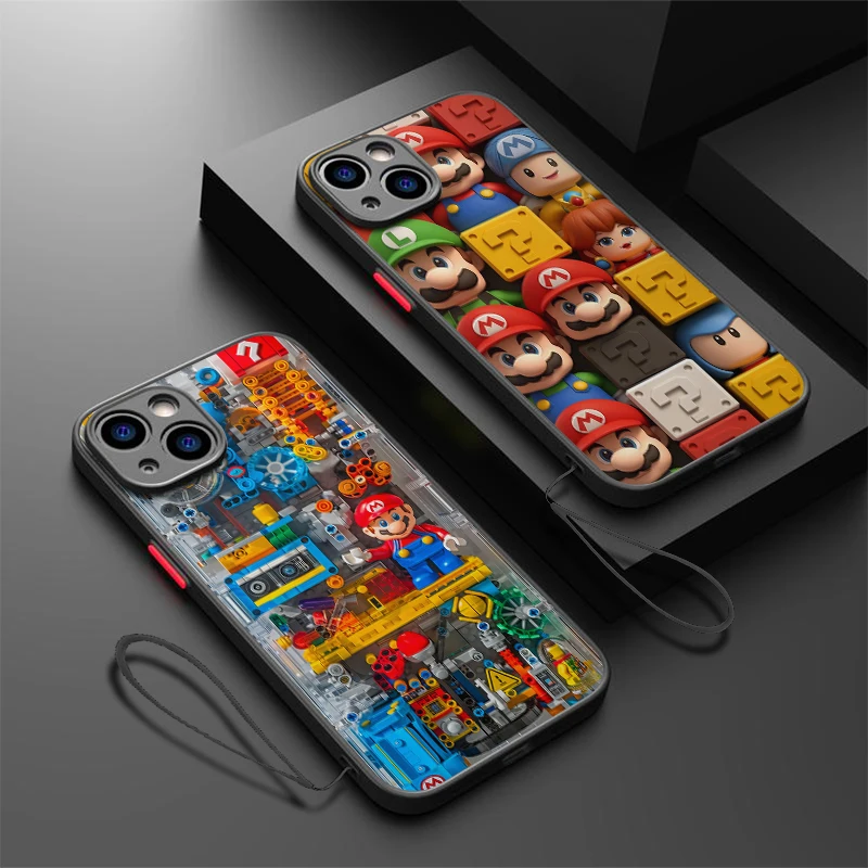 Módna karikatúra Super M-Marios Nový telefónny puzdro pre iPhone 16 15 14 13 12 11 Mini Pro Max X XR XSMAX 7 8 Plus High End Matte Cover