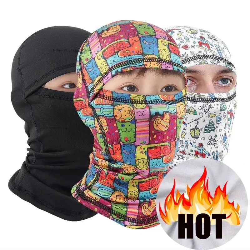 Módna klobúk Balaclava pre rodičovské detské karikatúra Full Tave Cover Lyžiarska čiapka s plyšovým vonkajším vetrom odolnými teplými turistickými šatkami