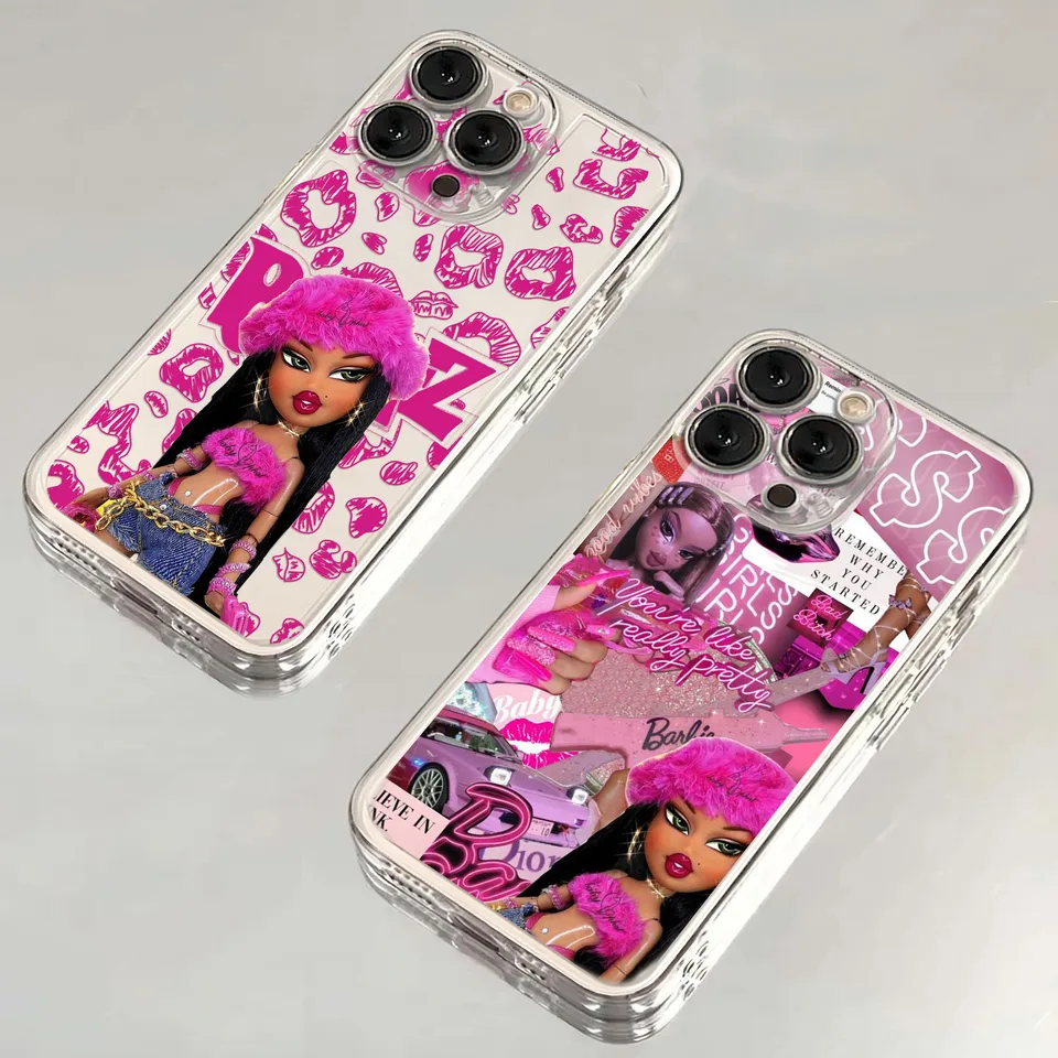 Módna krásna bábika Bratz Puzdro pre Samsung S24 S23 S22 S21 S20 S10 FE note20 Note10 Plus Ultra Lite 5G Clear Soft Cover