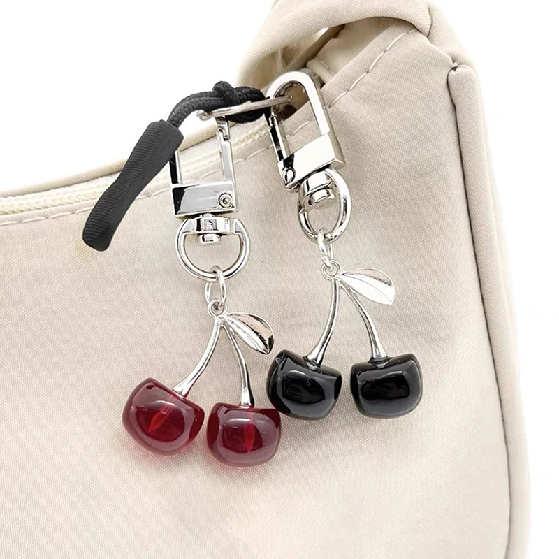 Módna lahodná červená čerešňa Keychain letné ovocie čerešňu prívesok prívesok pre ženy pre mužov klenotnícke kľúče Kľúčové doplnky darček