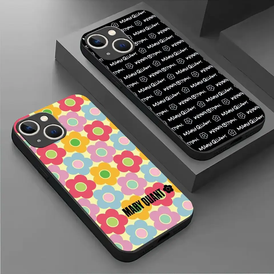 Módna m-Maryq telefón pre iPhone 16 15 14 13 12 11 x xr xs 8 plus Mini Pro Max Soft Black Shockproof Cover
