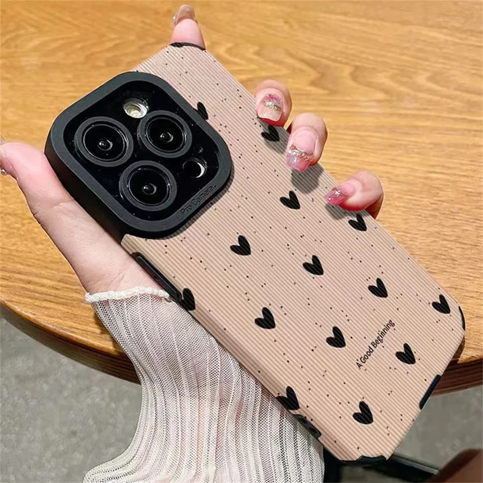 Módna malá láska pre srdcový telefón pre iPhone 14 12 15 11 13 13 Pro Max Mini SE X XS XR 78 Plus silikónový kožený nárazový kryt