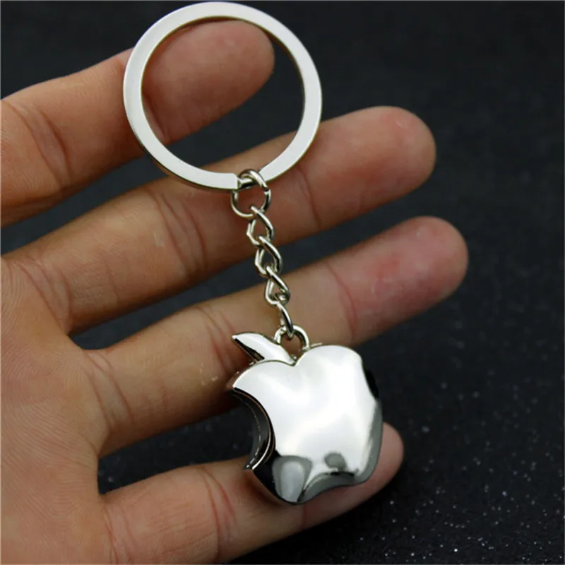 Módna novina suvenír metalové jablko kľúče reťaz kreatívne darčeky Apple keychain kľúče kľúča kľúča drobný muž car keyring woman tašky kúzla