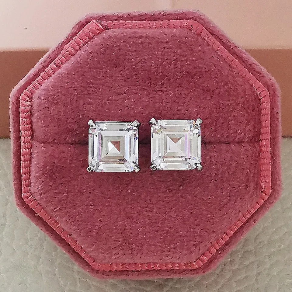 Módna náušnica princezná Cut Aaaaa zirkon 925 Sterling Silver Kórejské náušnice pre ženy lacné predmety Veľkoobchodná preprava