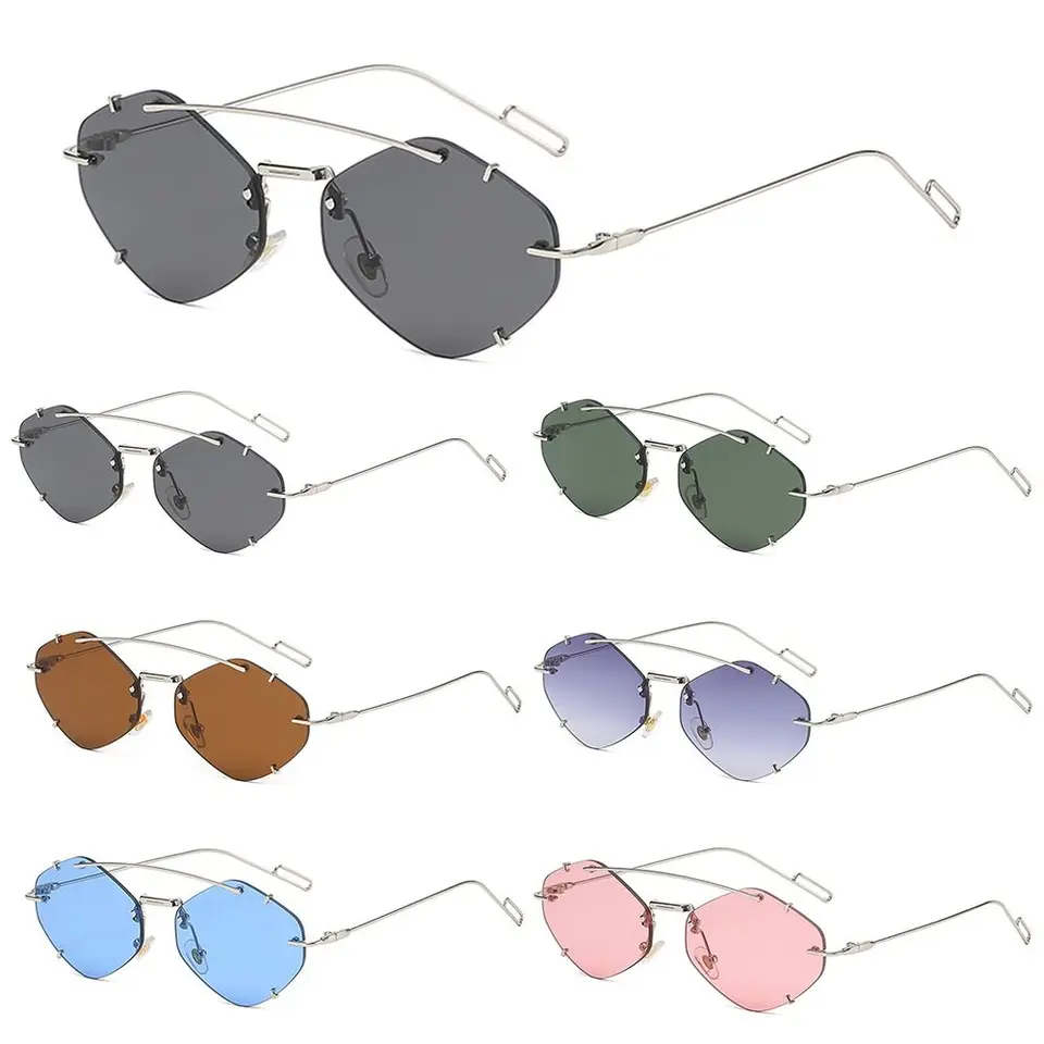 Módna ochrana UV400 Slnečné okuliare Hexagon Retro Trendy Trendy 2000 odtiene Y2K Príslušenstvo pre ženy a muži