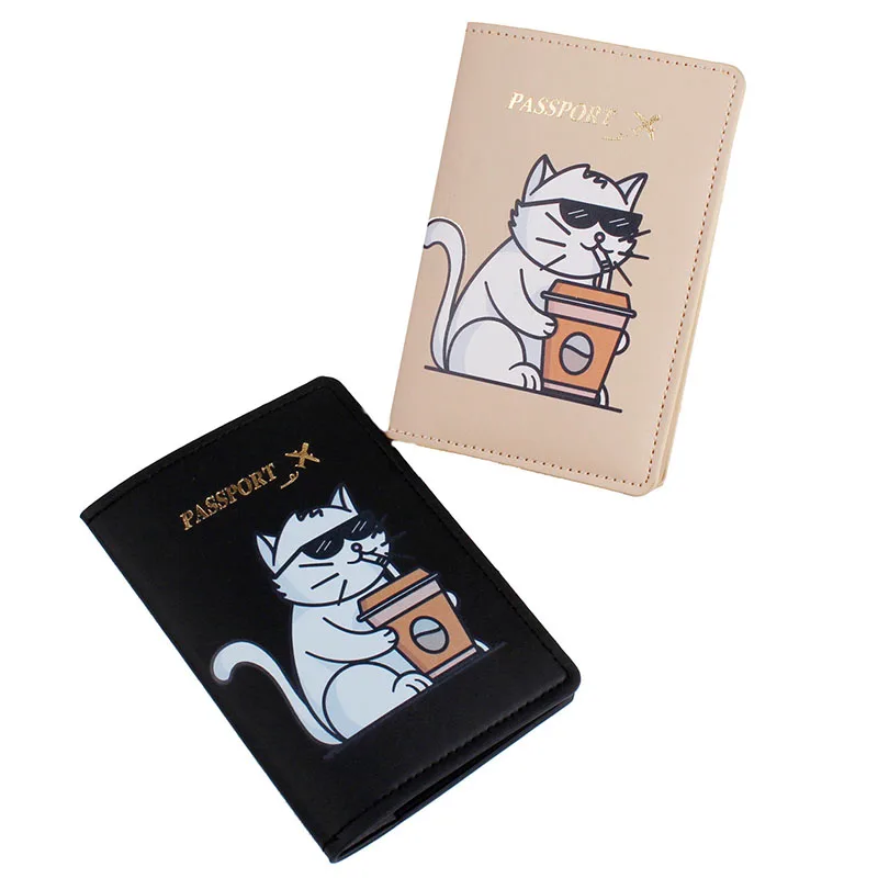 Módna roztomilá mačka tlač Passport Cover Hot Raxing World Map Muži muži cestovanie svadobný pas obal držiteľ módny svadobný darček